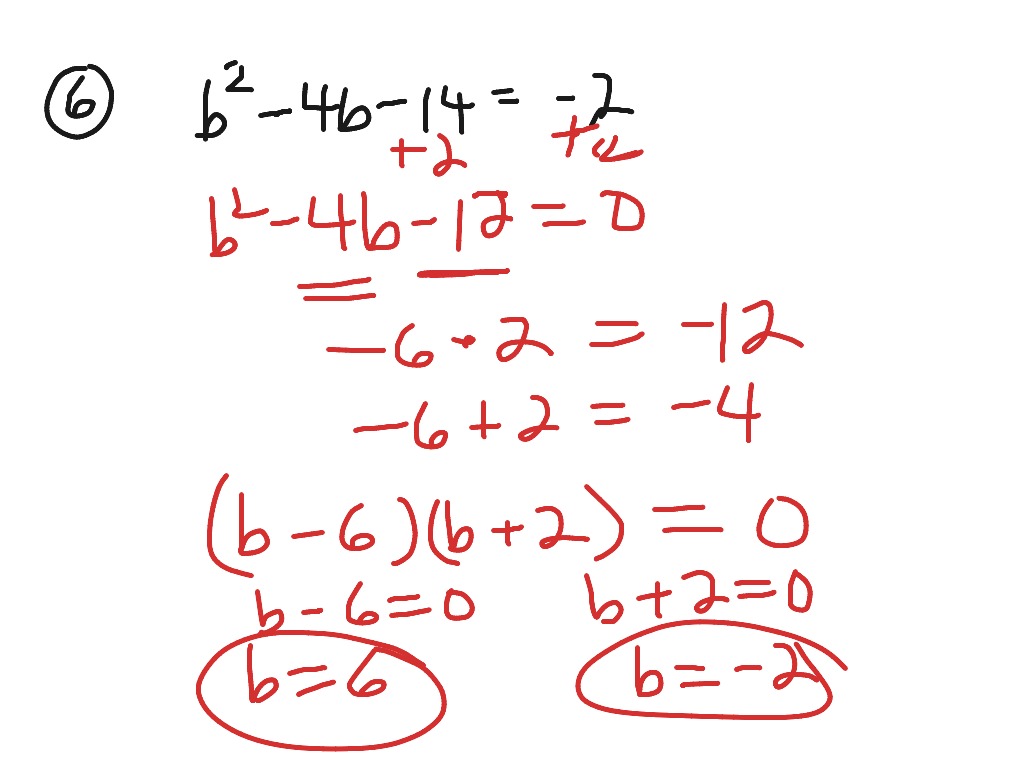 factors of a quadratic equation