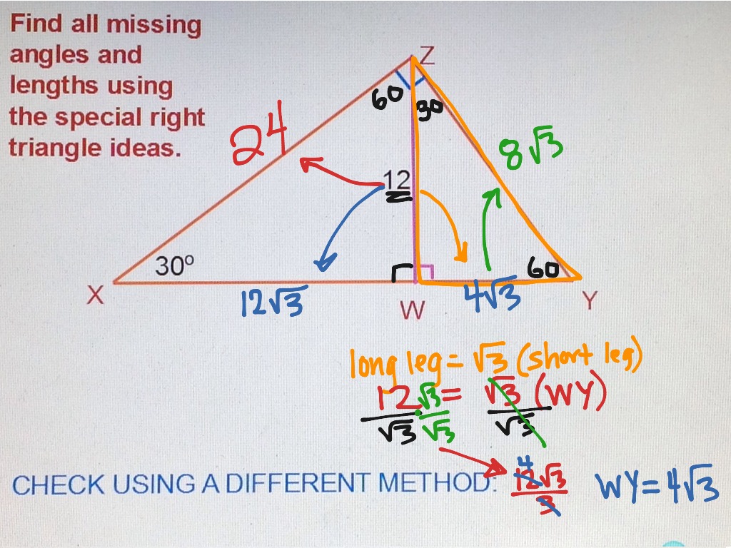 Geo9 4 Special Right Triangles Math Geometry Triangles Showme