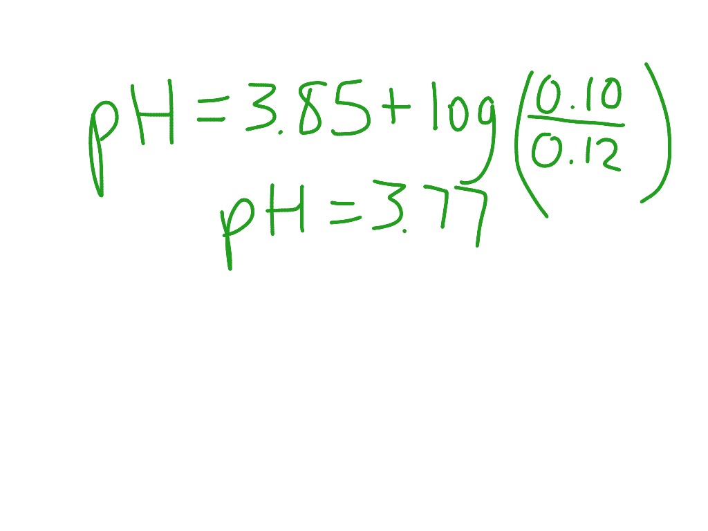 H-H Equation (pH Part3) | Science, Chemistry, Acids and Bases | ShowMe