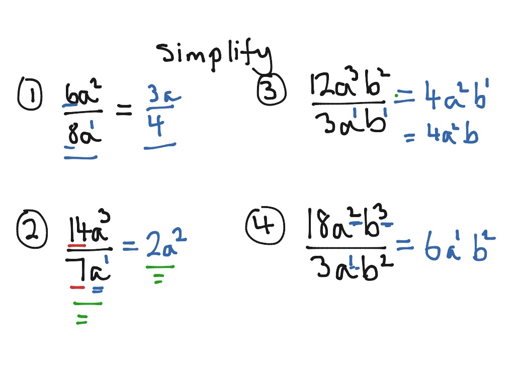 ShowMe Simplifying Algebraic Fractions