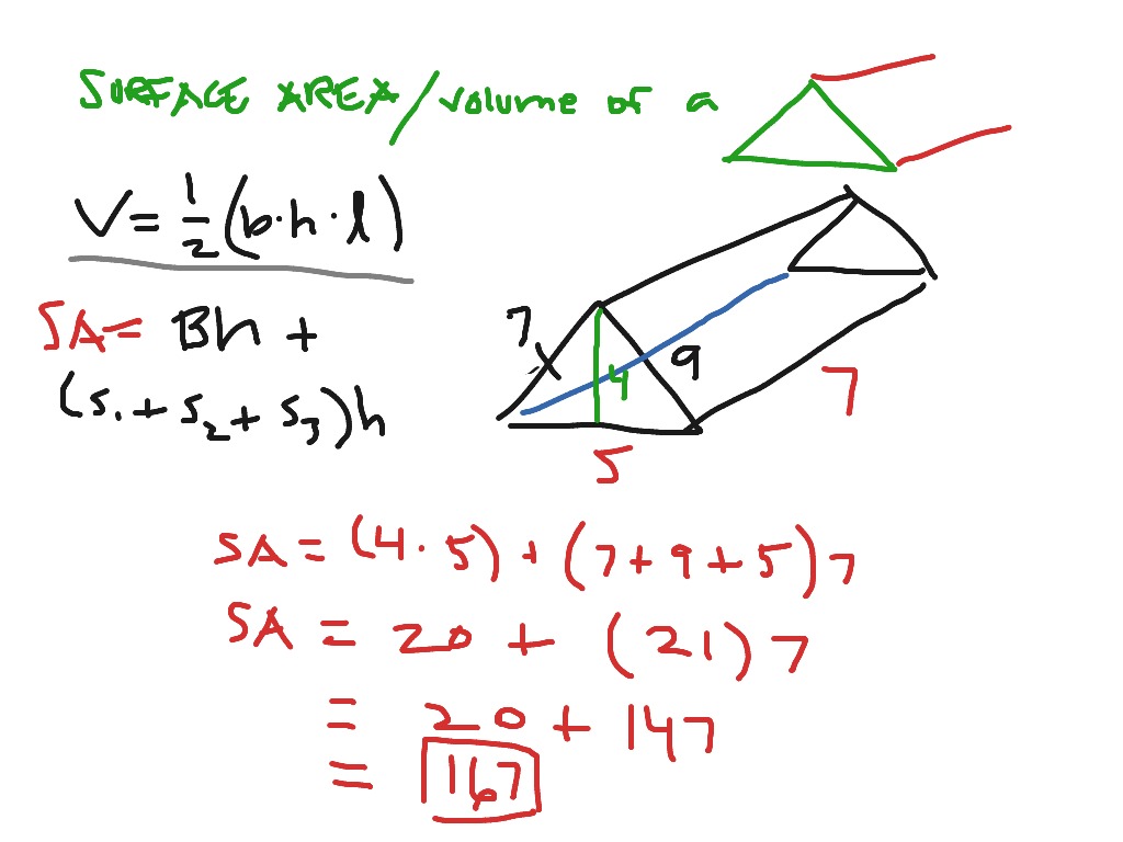 volume and surface area of prism