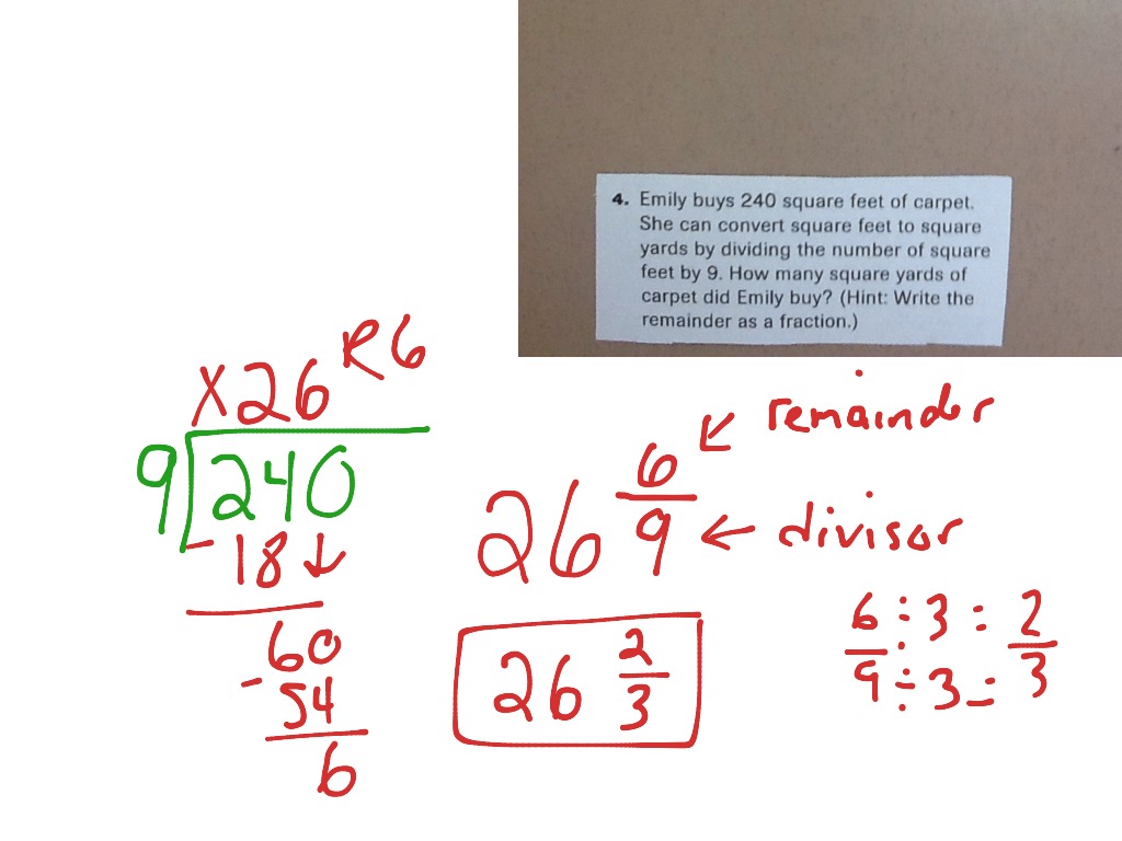 Math Lesson 2 7 Math Elementary Math 5th Grade Math Division Remainders Interpret