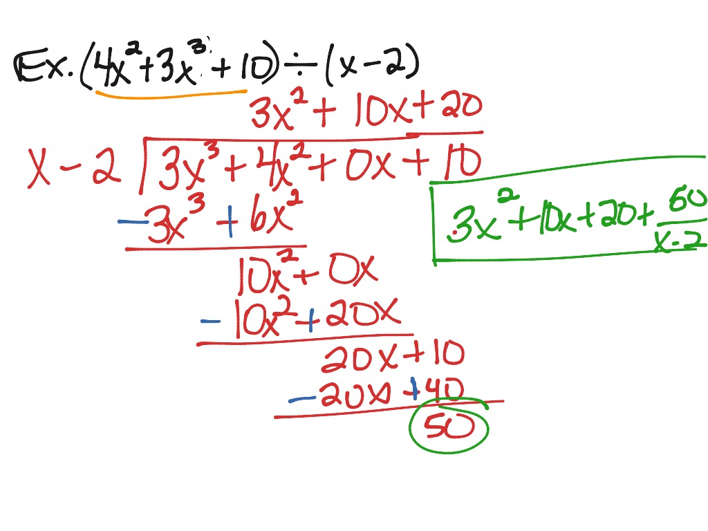 ShowMe - 6.3 dividing polynomials using long division