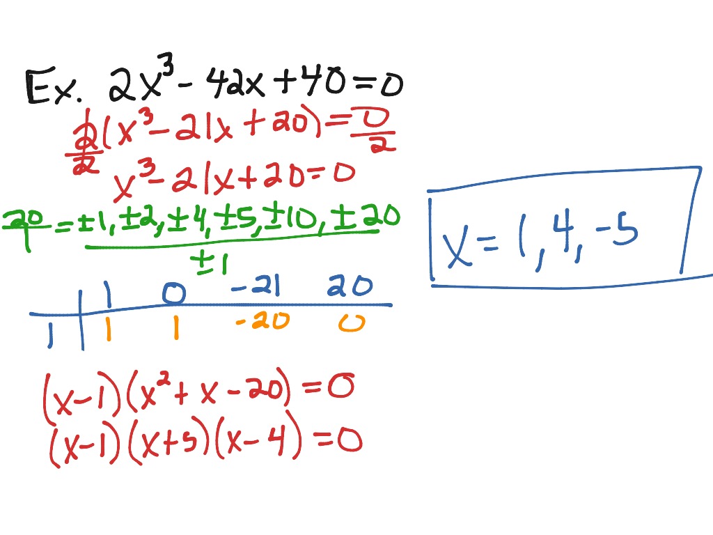 Finding Real Roots Of Polynomials Math Algebra 2 Finding Real Roots Of Polynomial Equations Rational Root Theorem Showme