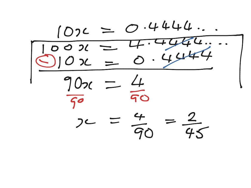 converting recurring decimals to fractions