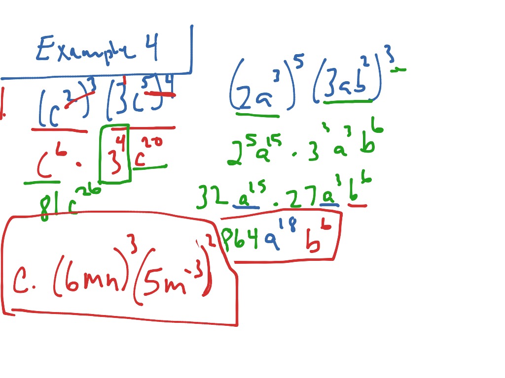 Product to a Power | Math, Algebra, exponents | ShowMe