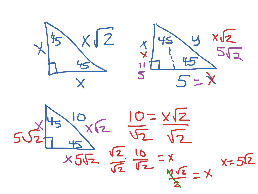 ShowMe - Special Right Triangles 45-45-90