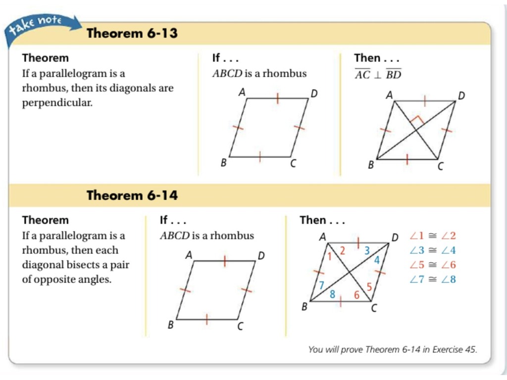 Properties of squares, rhombi, and rectangles Math, geometry