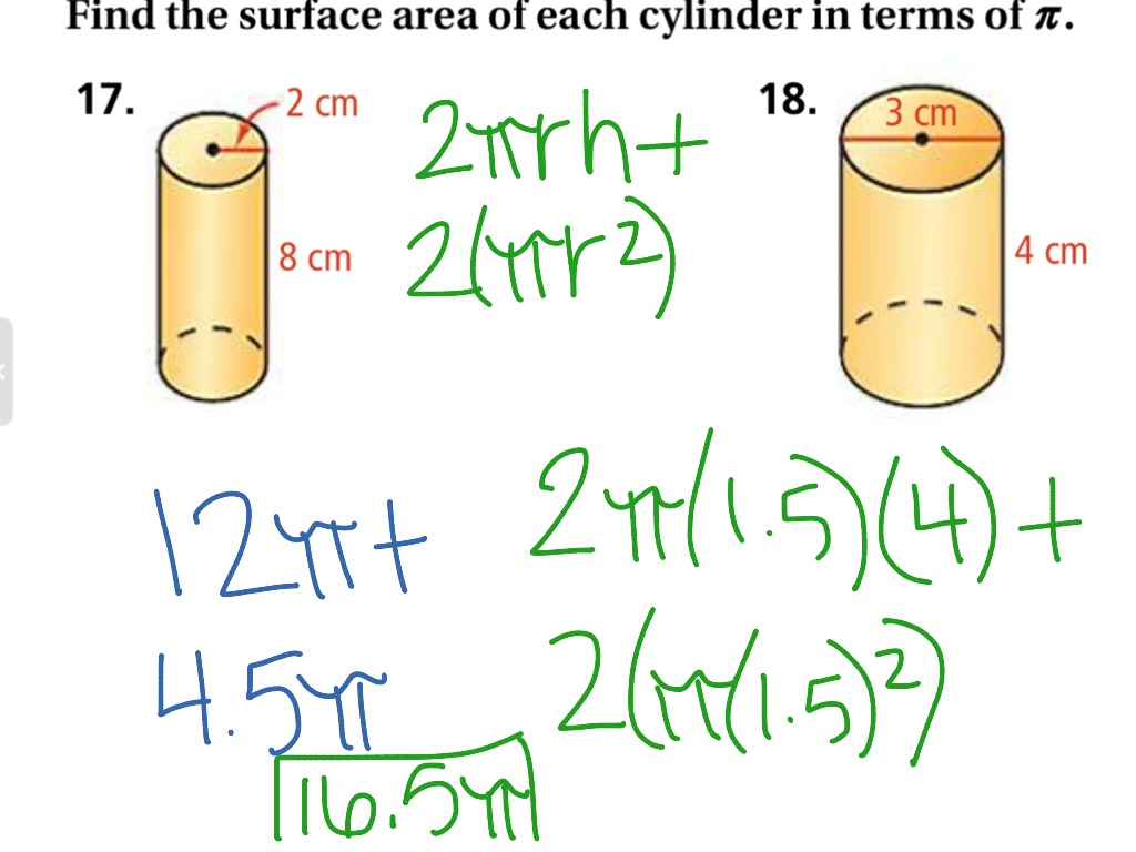 Surface area of a cylinder