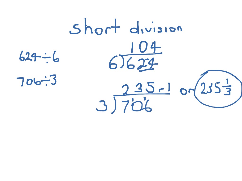 Short division | Math | ShowMe