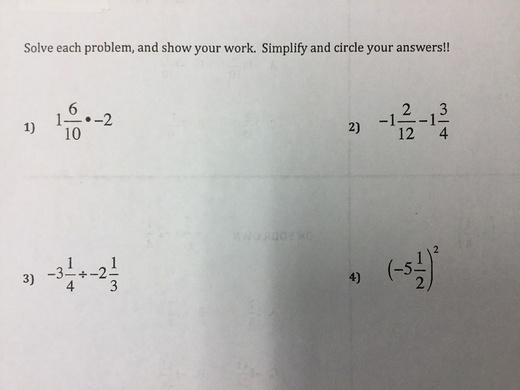 Add subtract multiply divide rational numbers math algebra