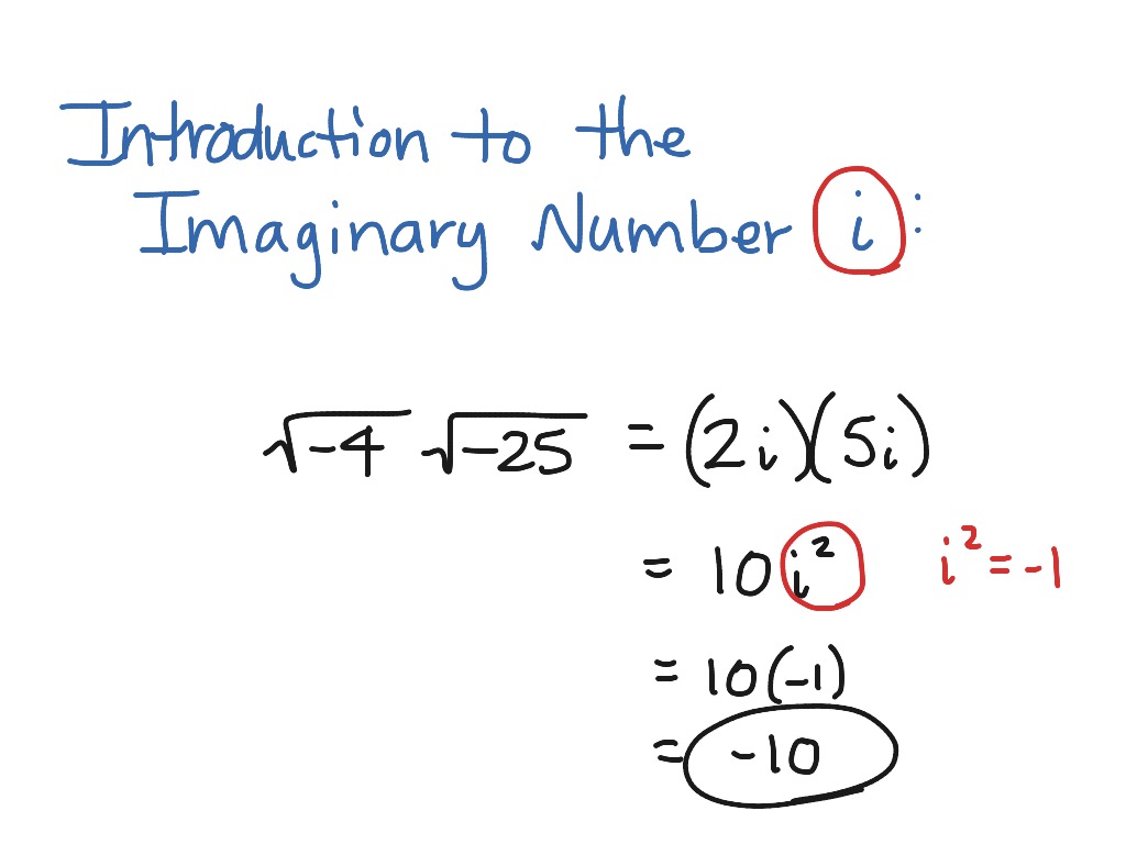 Introduction to imaginary numbers Math ShowMe