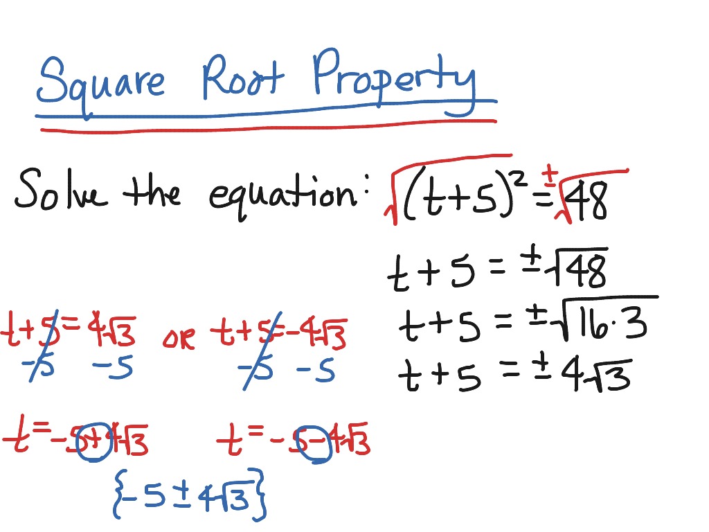 using square roots to solve quadratic equations