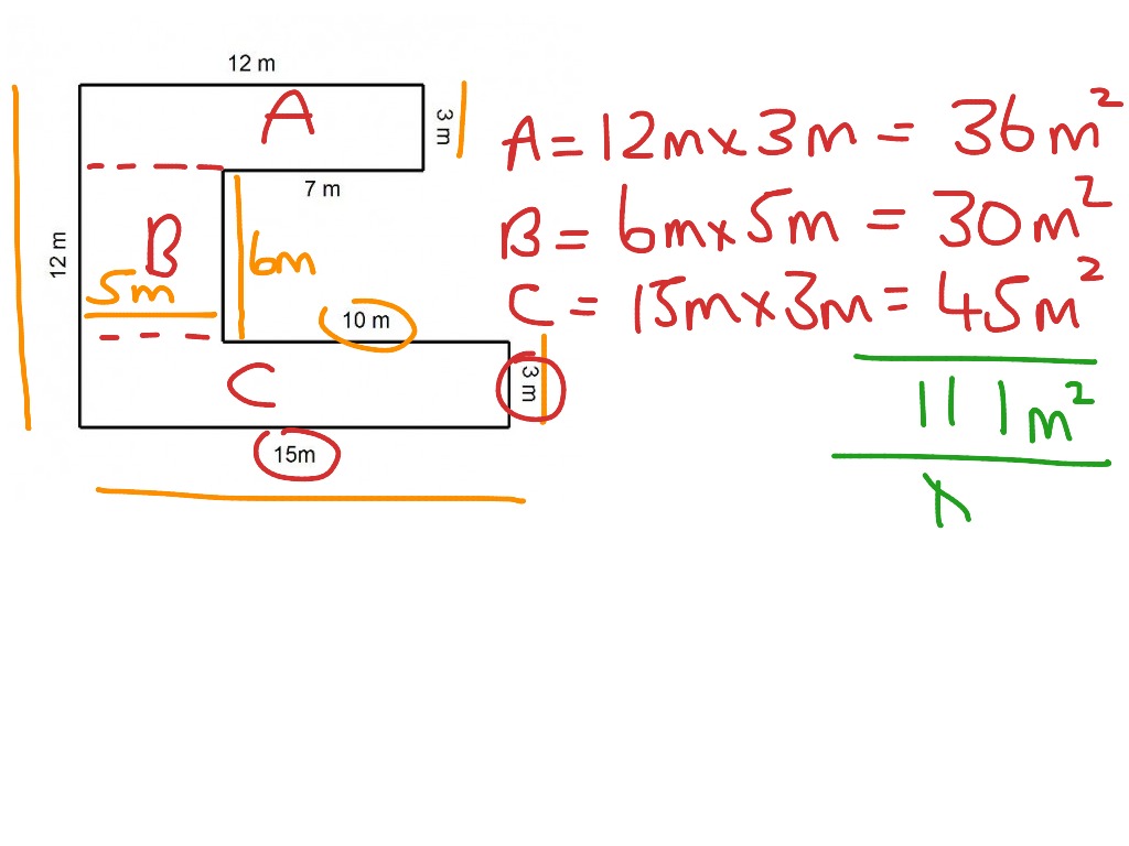 Area Compound Shapes 2 | Math | ShowMe