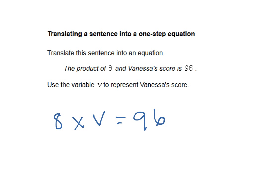 Translate The Sentence Into An Equation - pdfshare