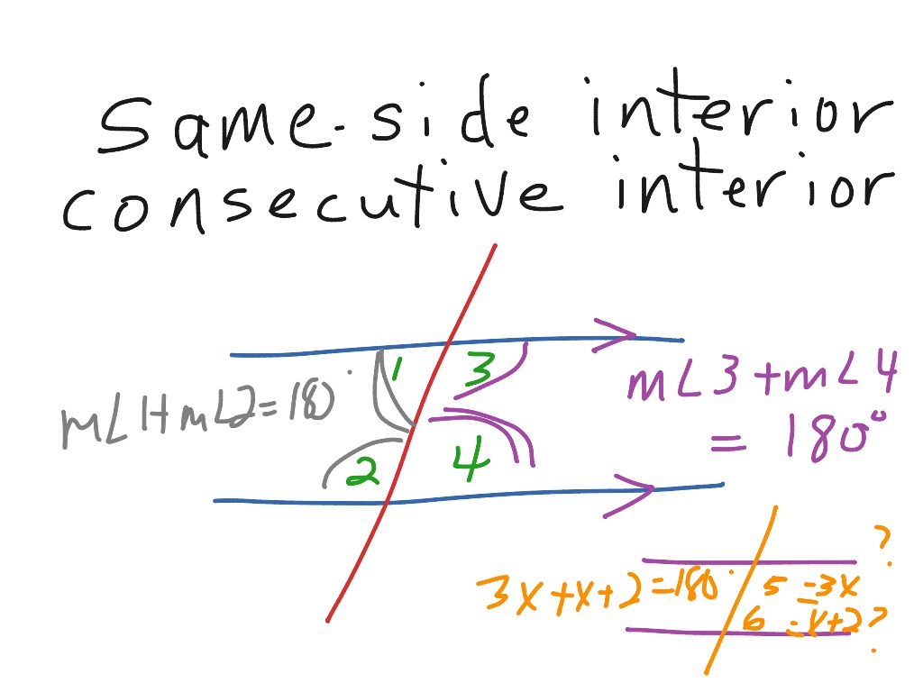 Same Side Interior Angles Math Geometry Angles Showme