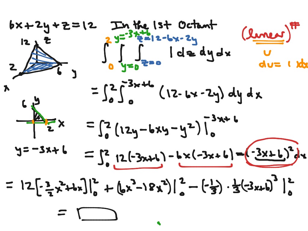 Set Up And Evaluate Triple Integral Math Calculus Integrals Showme
