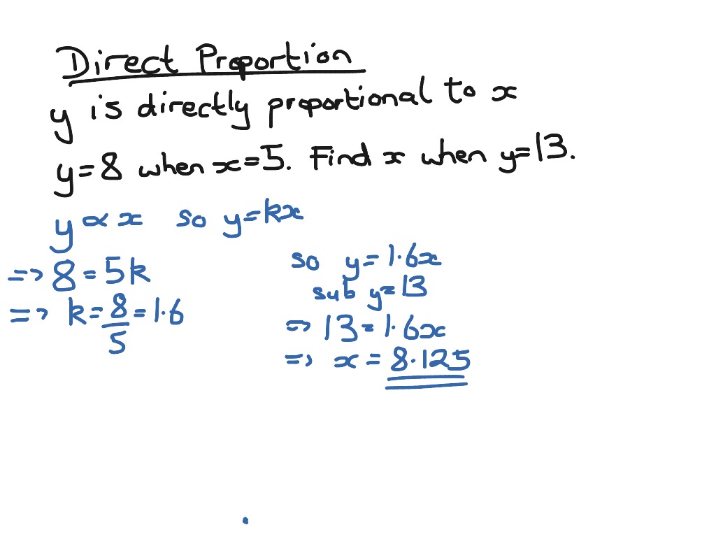 Direct Proportion Example | Math | ShowMe