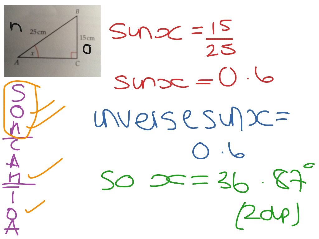 ShowMe - trigonometry finding angles