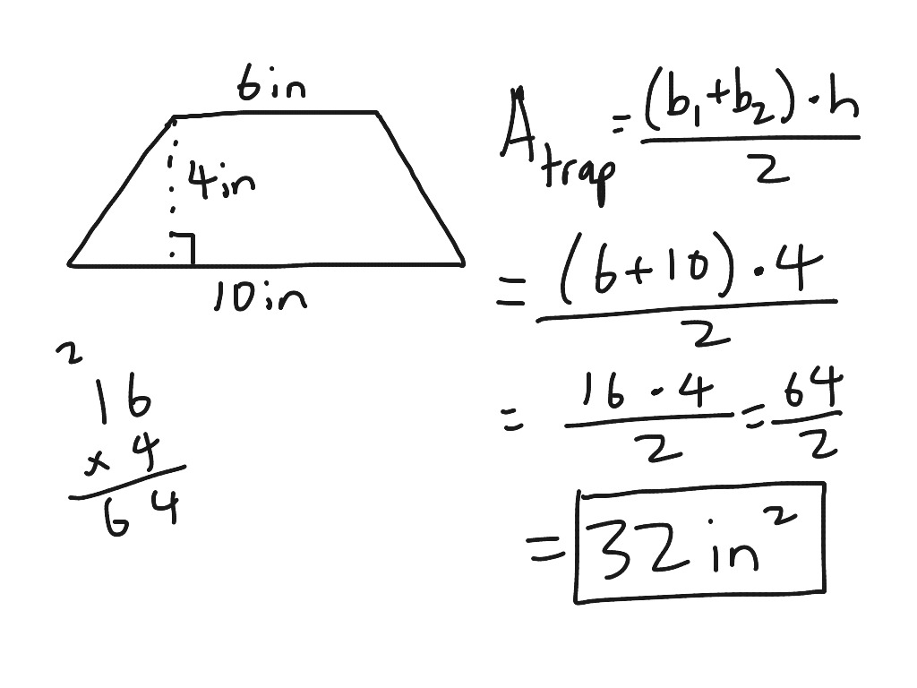 ShowMe - area of triangles, trapezoids, and parallelograms