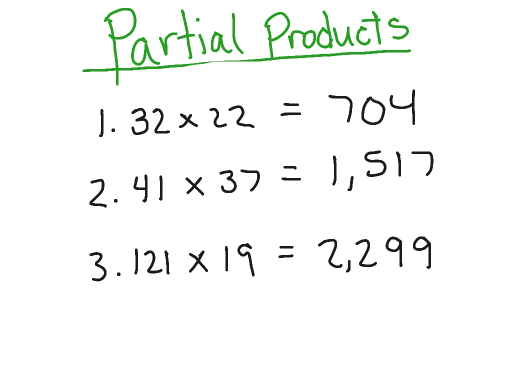 Partial Products Math Multiplication Arithmetic ShowMe