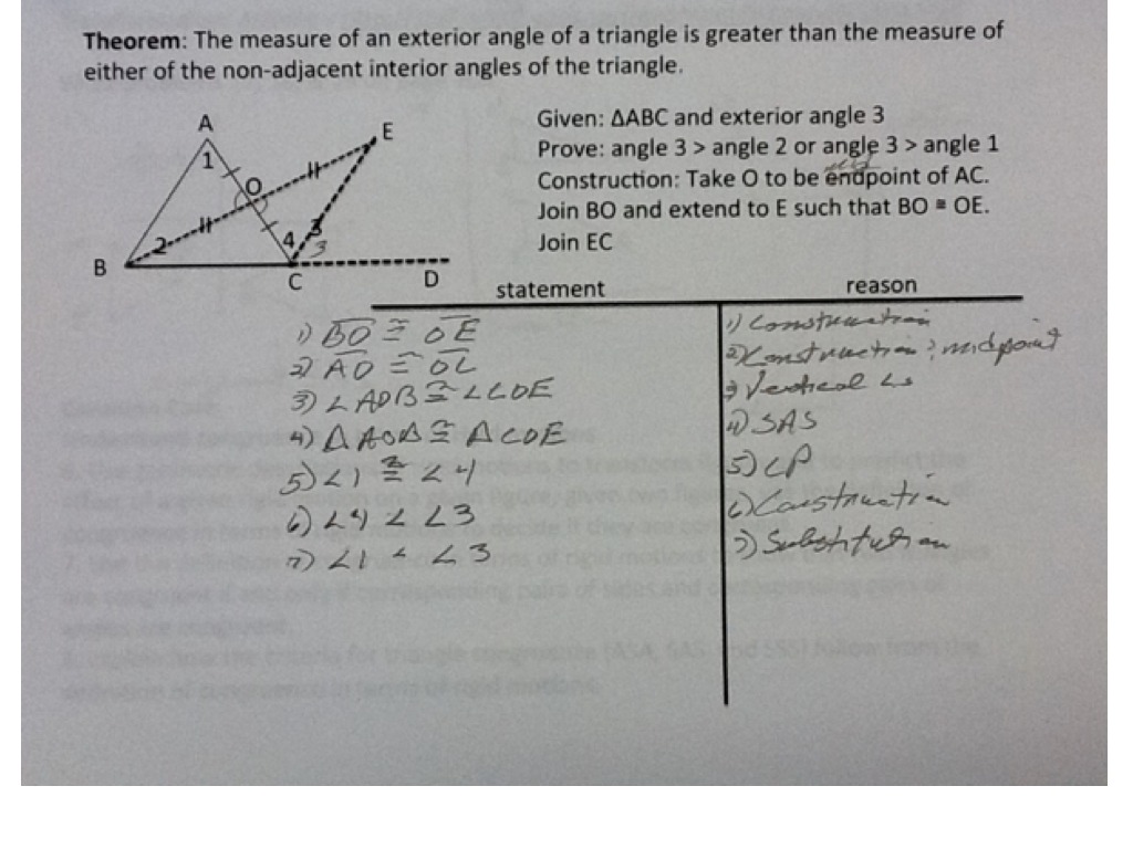 Proof That Exterior Angle Of A Triangle Is Greater Than