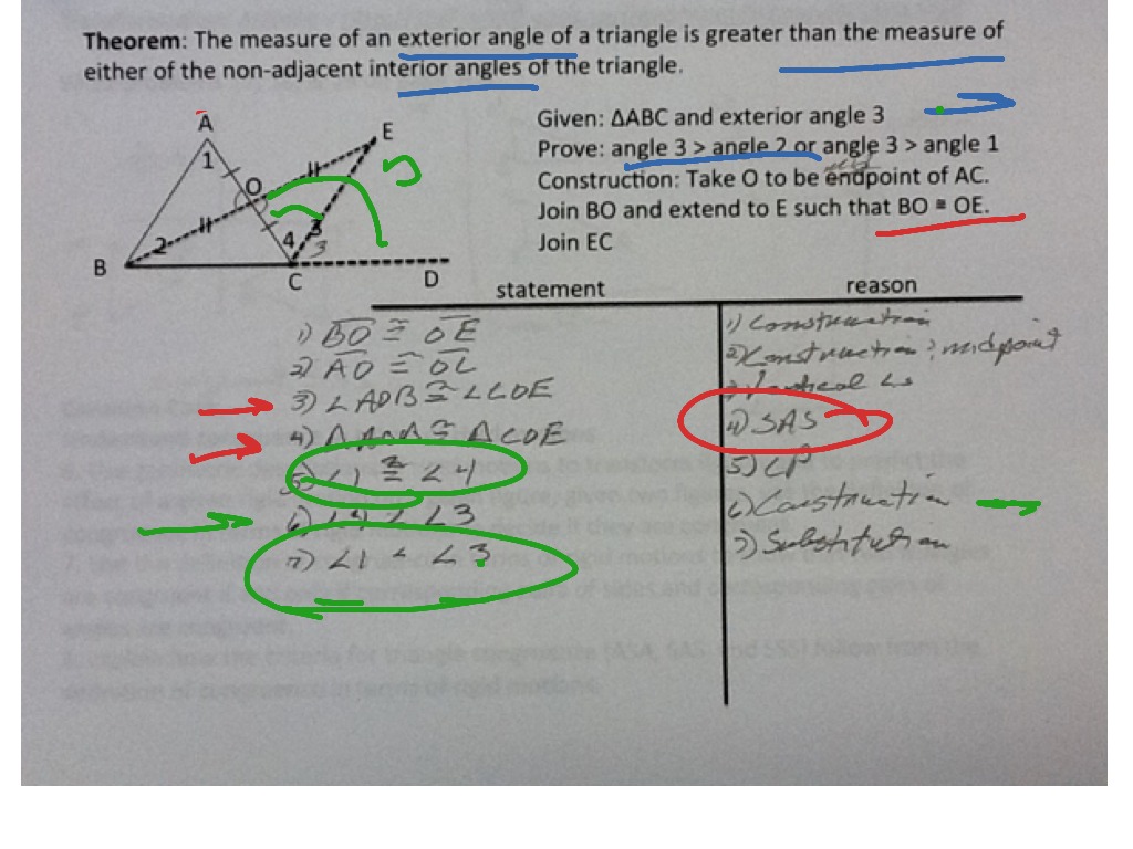 adjacent angles in a triangle