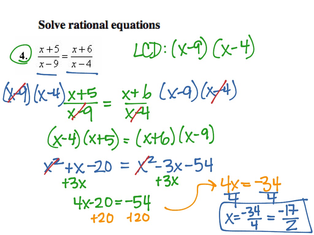 Rational Equations And Inequalities