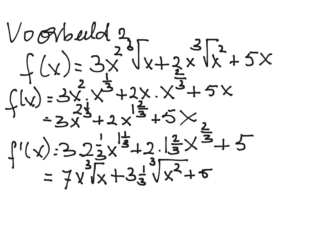 Les 3, oefeningen over afgeleide van (bijzondere) machtsfuncties | Math ...