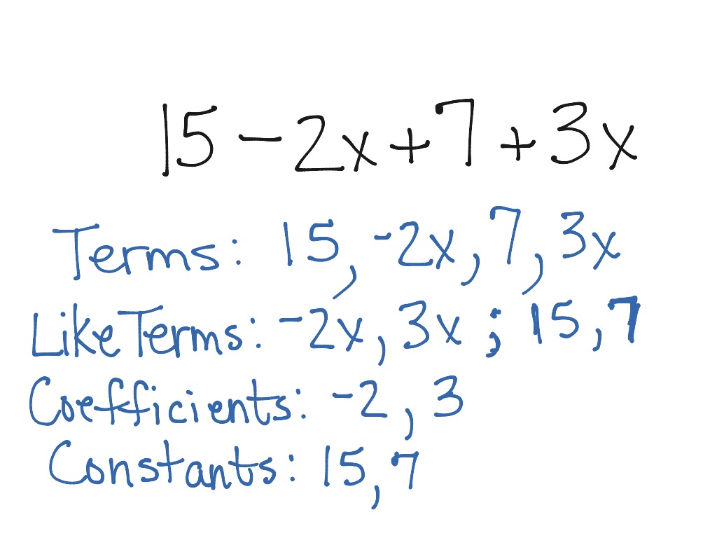 27 identifying parts of an algebraic expression worksheet