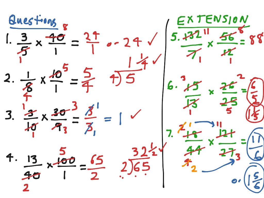 ShowMe Multiplying Fractions Using Bow Tie