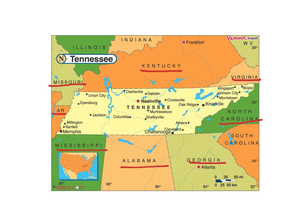 Eight States that Border Tennessee | History, Social Studies, Geography ...