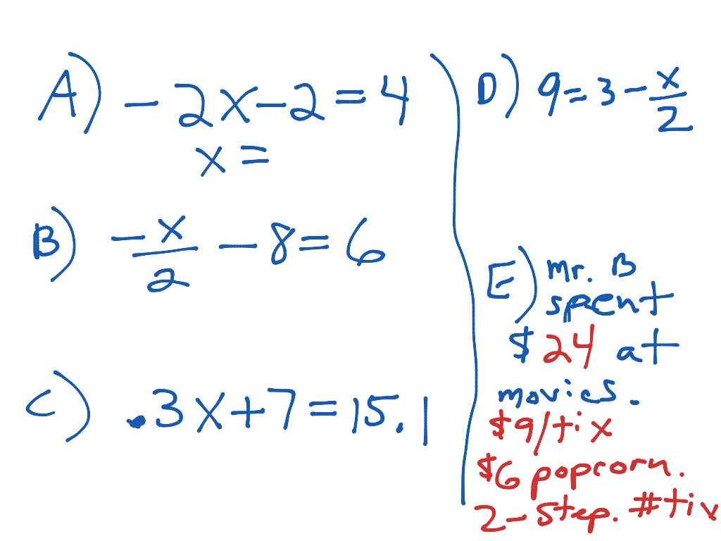 ShowMe - how to solve two step equations division