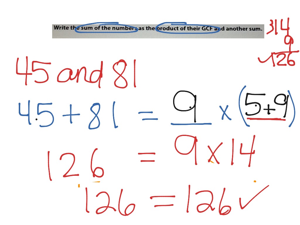 The Sum Of The Numbers As The Product Of Their Gcf An - vrogue.co