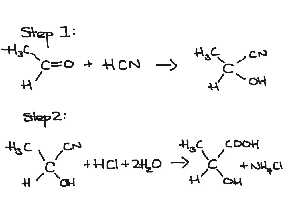 Synthesis of Lactic Acid | Science, Chemistry, organic chemistry | ShowMe