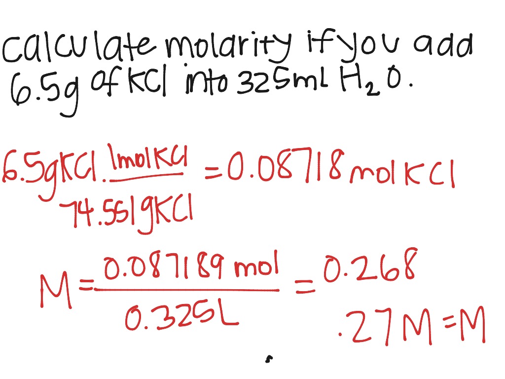 Molarity | Science | ShowMe