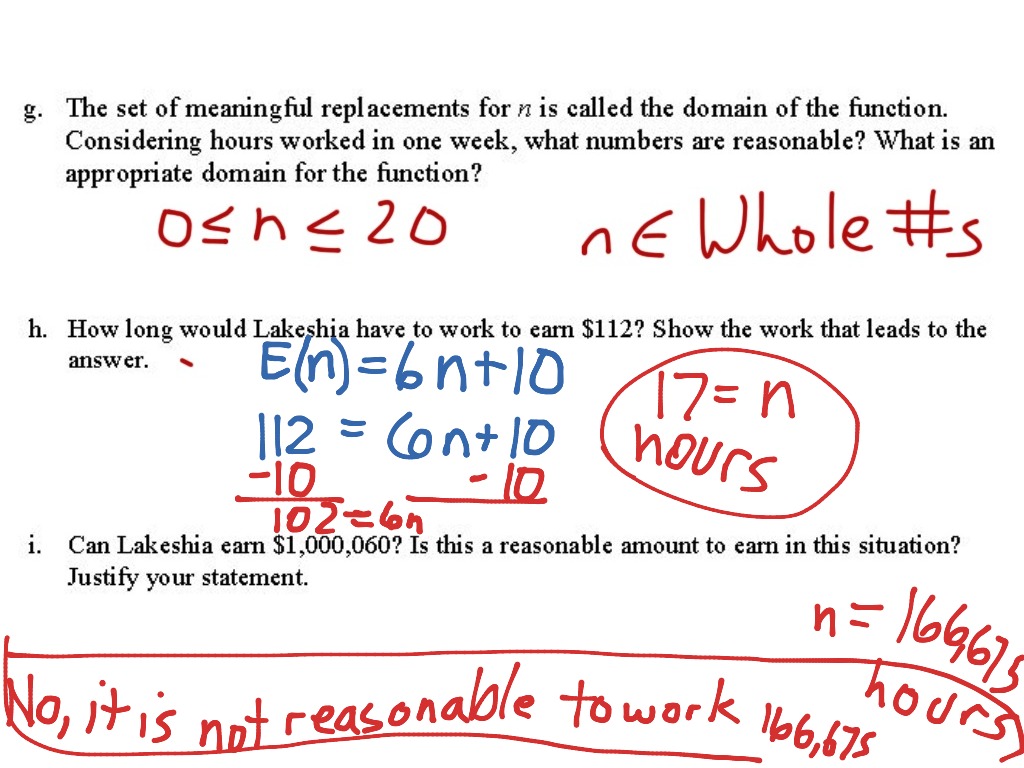 22g,h,I connecting tables, graphs, and function notation  Math Within Function Notation Worksheet Answers