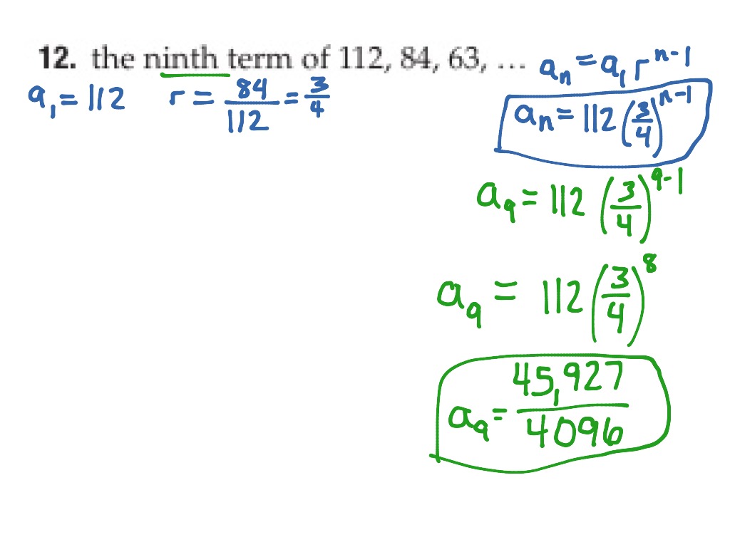 algebra 2 geometric sequences formula