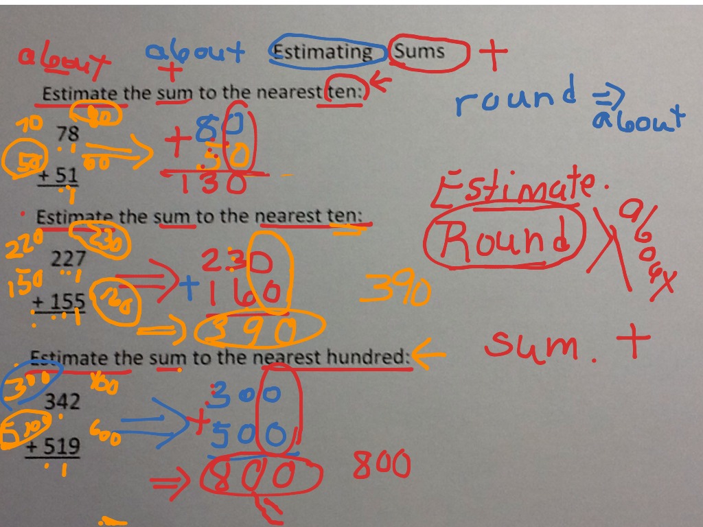 SOLVED: 2. Estimate the following sums to the nearest hundreds: (i