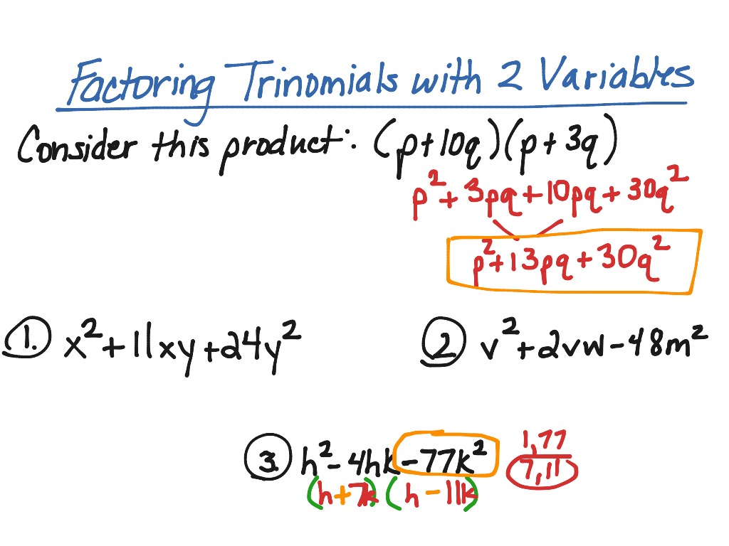 Factoring Trinomials Math Algebra Showme