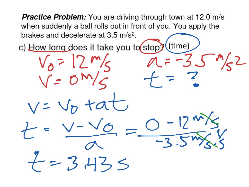 1d Kinematics Problems Science Physics Kinematics Showme 6089