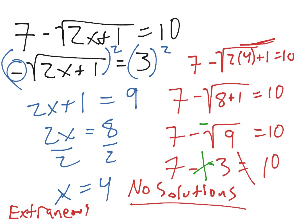 Solving square root equations | Math | ShowMe