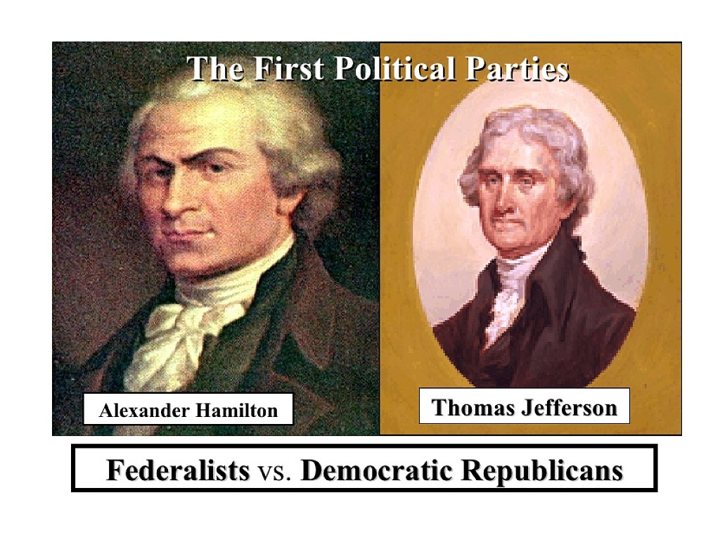 First political. Вашингтон Федералист. Jeffersonian Republicans. Federalists Democrats.