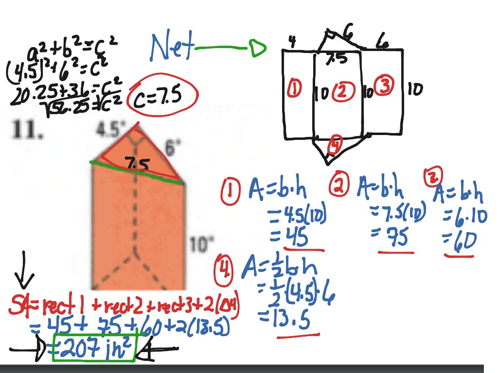 Geometry Section 101 Notes LA and SA of prisms/cylinders Math, geometry, Surface Area ShowMe