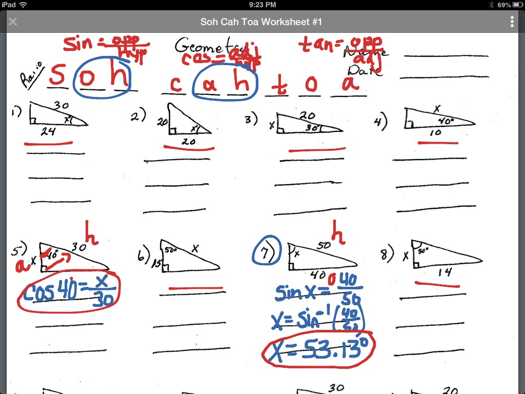 SOH CAH TOA Mnemonic