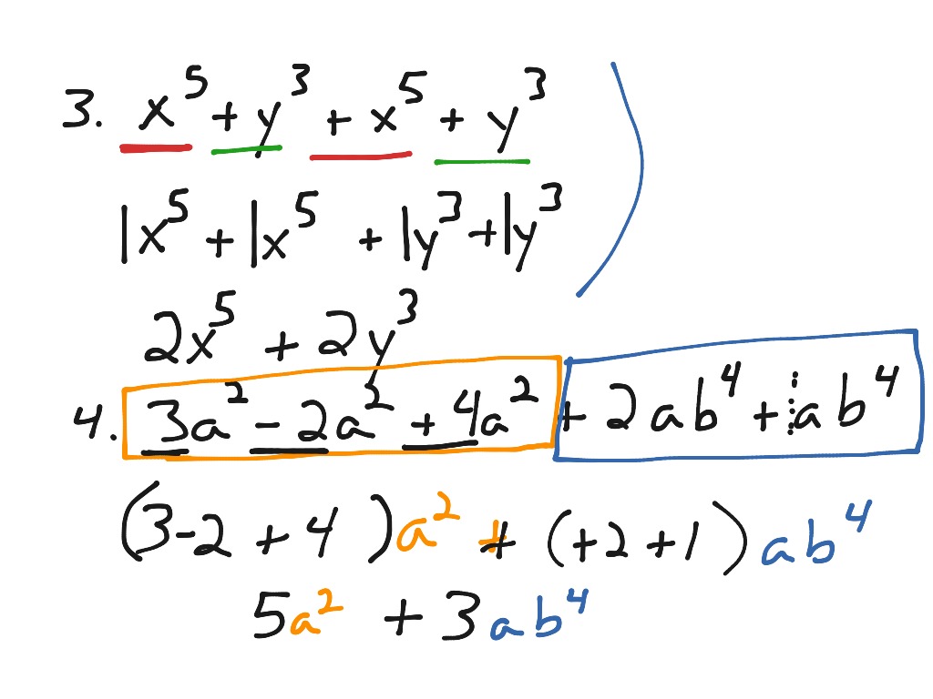 Combining Like Terms | Math, Algebra, Simplifying Expressions | ShowMe