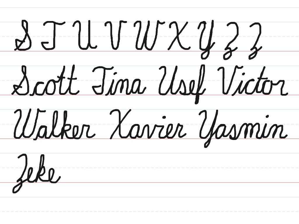 Xavier In Cursive Writing