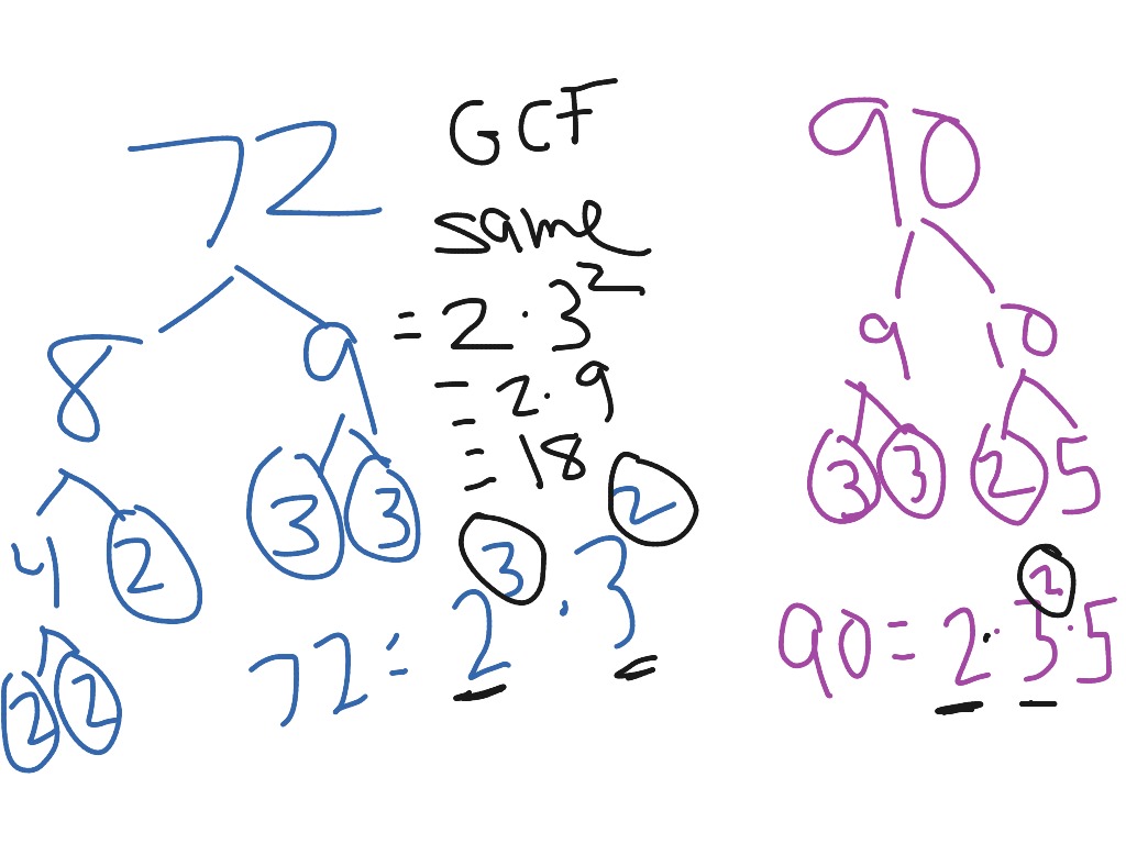 GCF Using prime factorization | Math, Elementary Math, Middle School ...