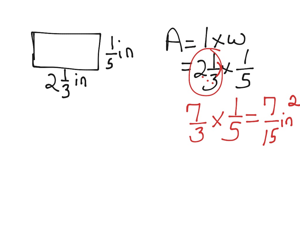 area of a rectangle formula fractions