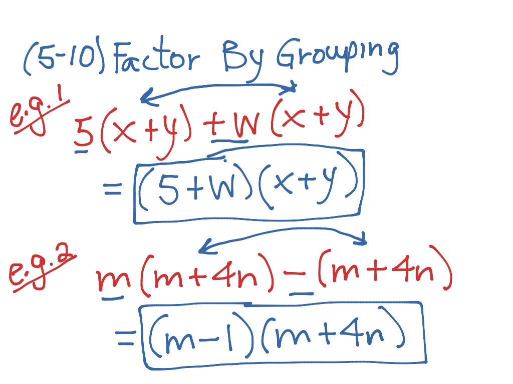 5 10 Factor By Grouping Math Algebra Factoring Polynomials Showme